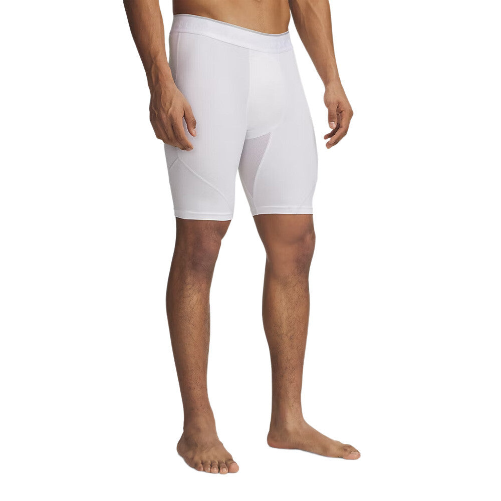 Under Armour HeatGear Elite Compression Men's Long Shorts - White/Reflective