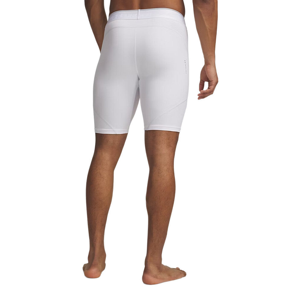 Under Armour HeatGear Elite Compression Men's Long Shorts - White/Reflective