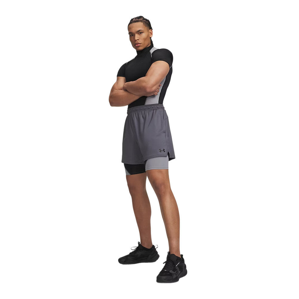Under Armour HeatGear Elite Compression Men's Long Shorts - Ultimate Black/Steel/Reflective