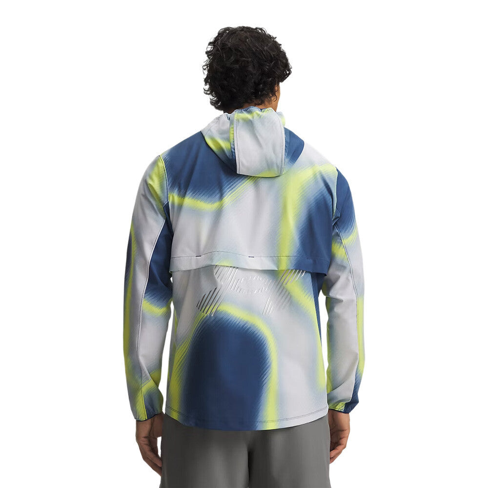 Under Armour Velociti Storm Hooded Men's Jacket - Blackout Navy/High Yellow/Silver Reflective