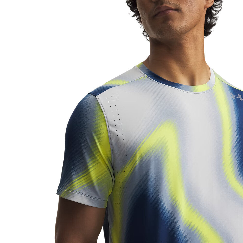 Under Armour Velociti Pro Printed Men's T-Shirt - Blackout Navy/Silver Reflective