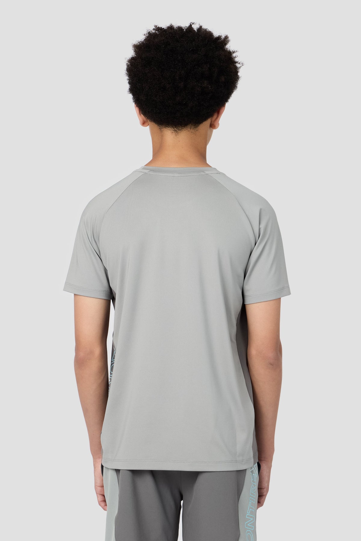 Montirex Junior Optic T-Shirt - Platinum Grey Cement Grey Neon Sky