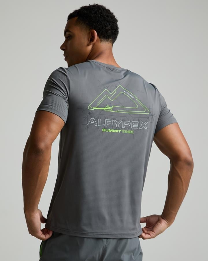 Alpyrex Men's Carabiner Poly T-Shirt - Volcanic Veil/Volt