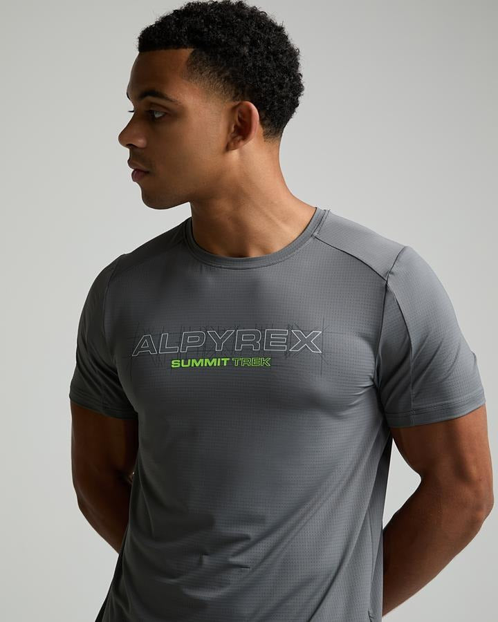 Alpyrex Men's Carabiner Poly T-Shirt - Volcanic Veil/Volt