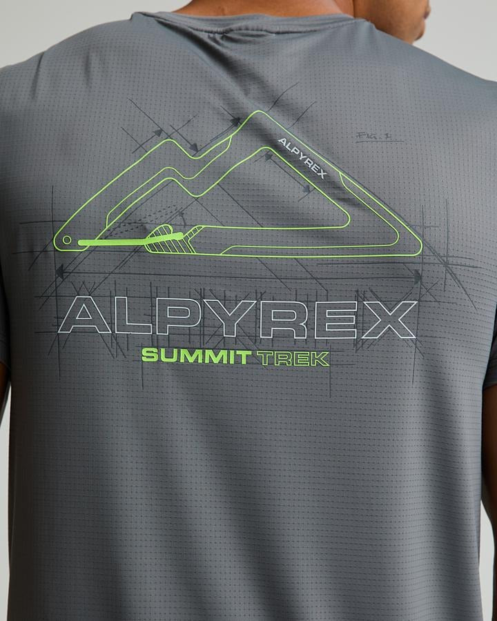 Alpyrex Men's Carabiner Poly T-Shirt - Volcanic Veil/Volt
