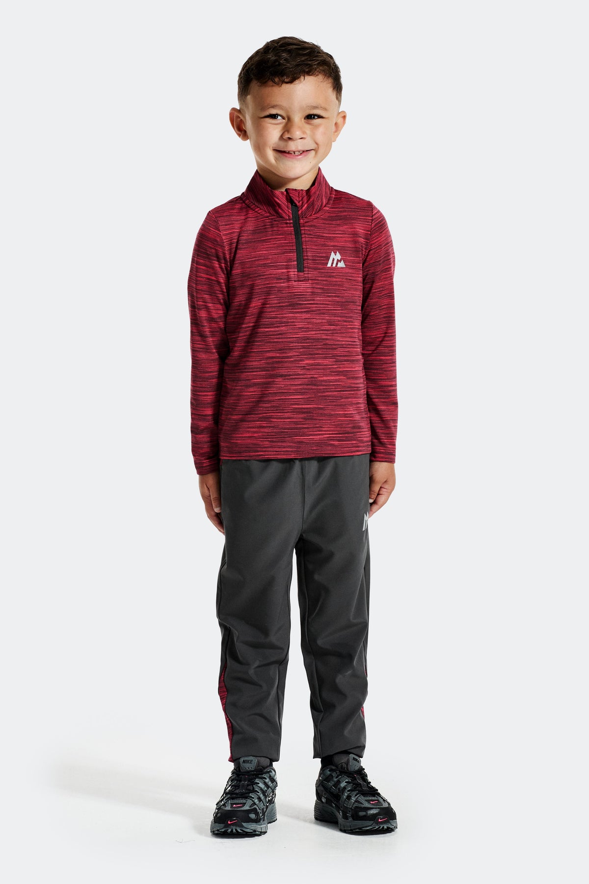 Montirex Infant Boys' Trail 1/4 Zip - Asphalt Oxblood Claret Red Rush