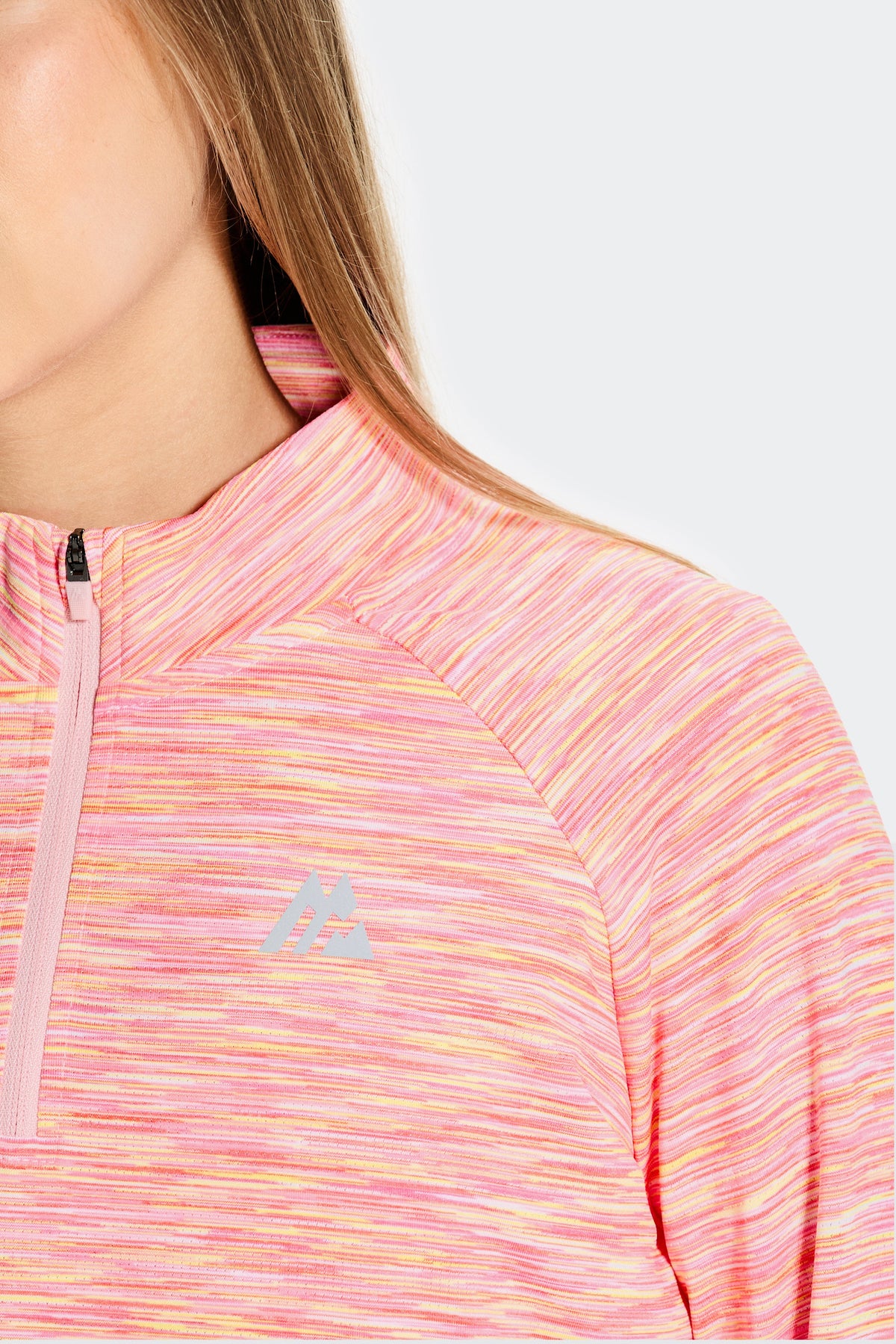 Montirex Girls' Trail 1/4 Zip - Pink/White/Yellow
