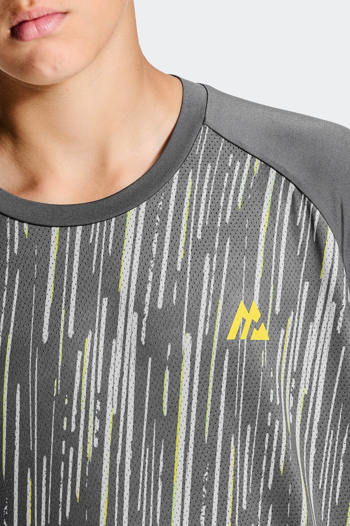 Montirex Junior Vigour T-Shirt - Asphalt Platinum Grey Blazing Yellow