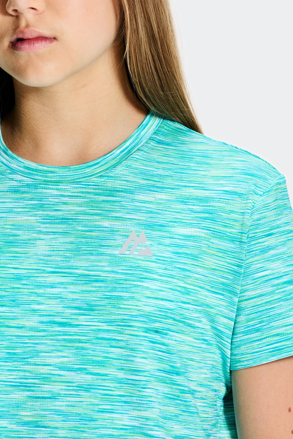 Montirex Girls' Trail Box T-Shirt - Vivid Aqua Lagoon Duck Egg Water Spring White
