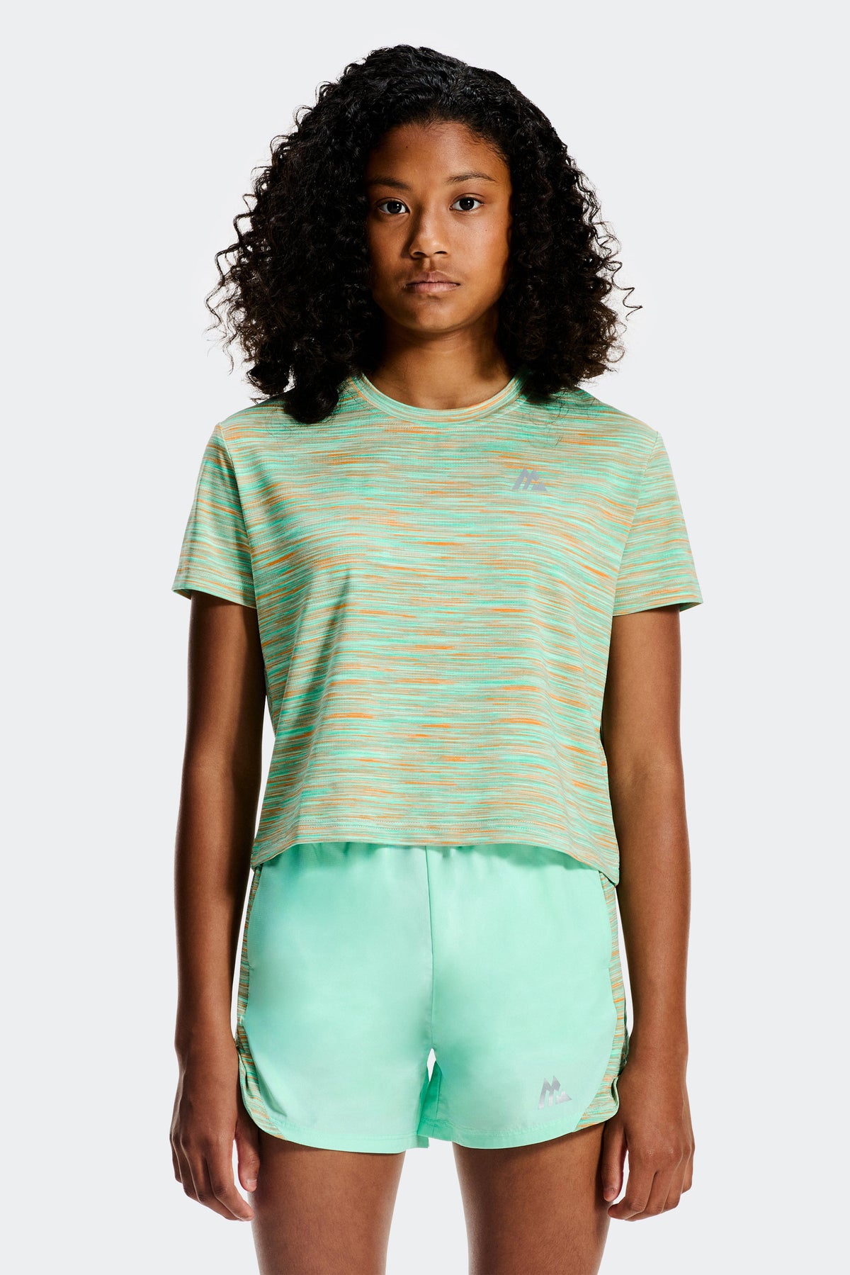Montirex Girls' Trail Box T-Shirt - Eucalyptus Teal Mist Apricot Blush