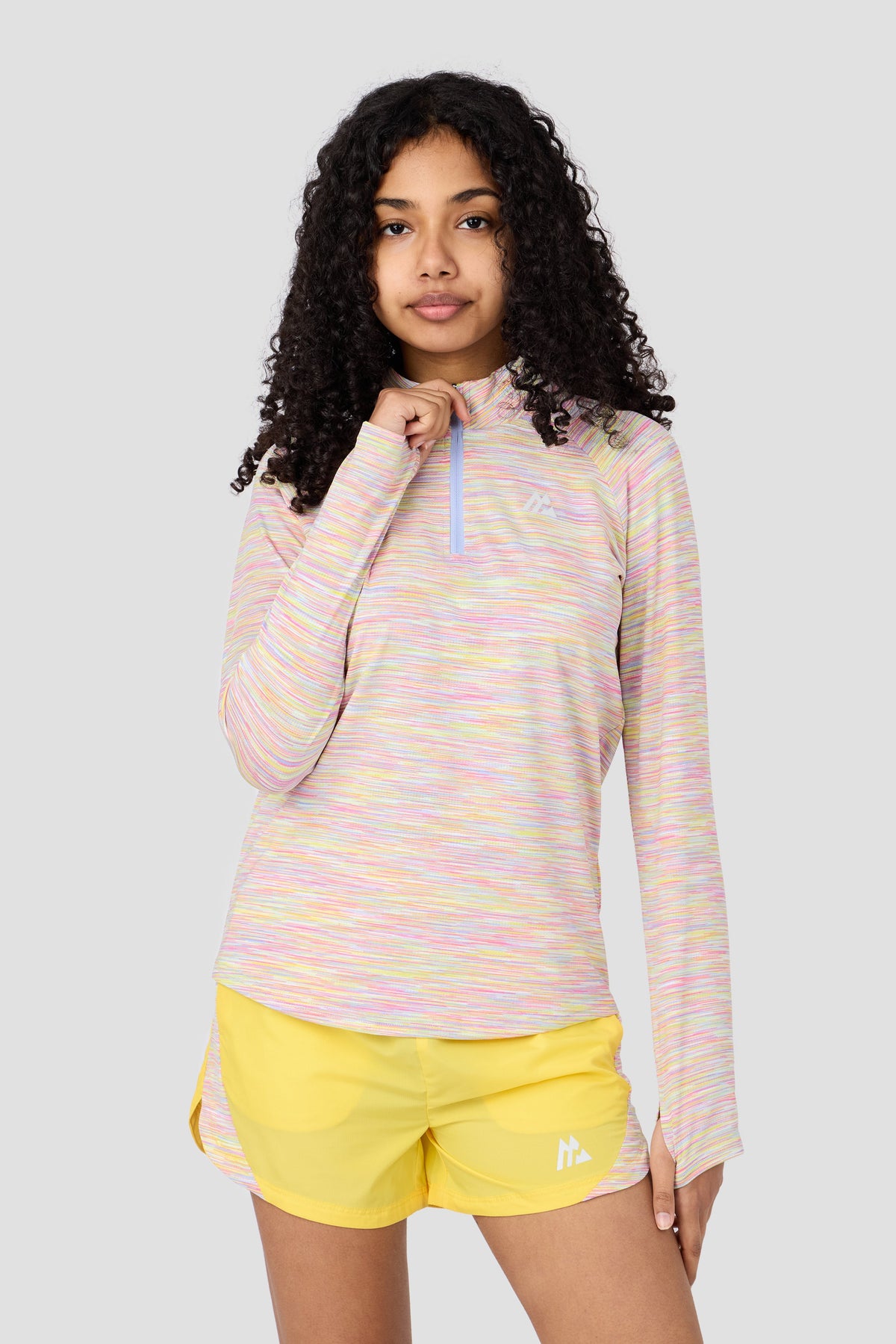 Montirex Girls' Trail 1/4 Zip - Yellow/Lilac/Pink