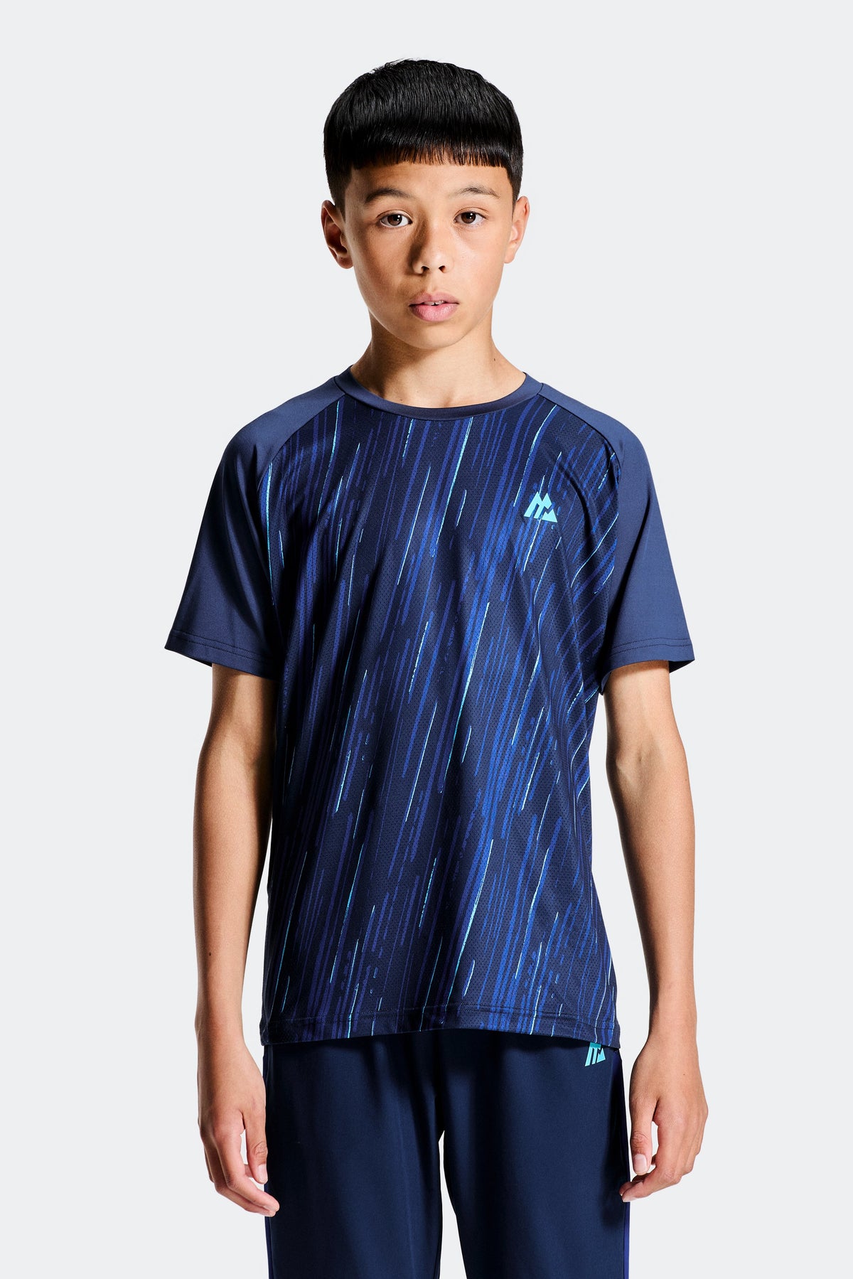 Montirex Junior Vigour T-Shirt - Midnight Blue Marine Blue Neon Sky