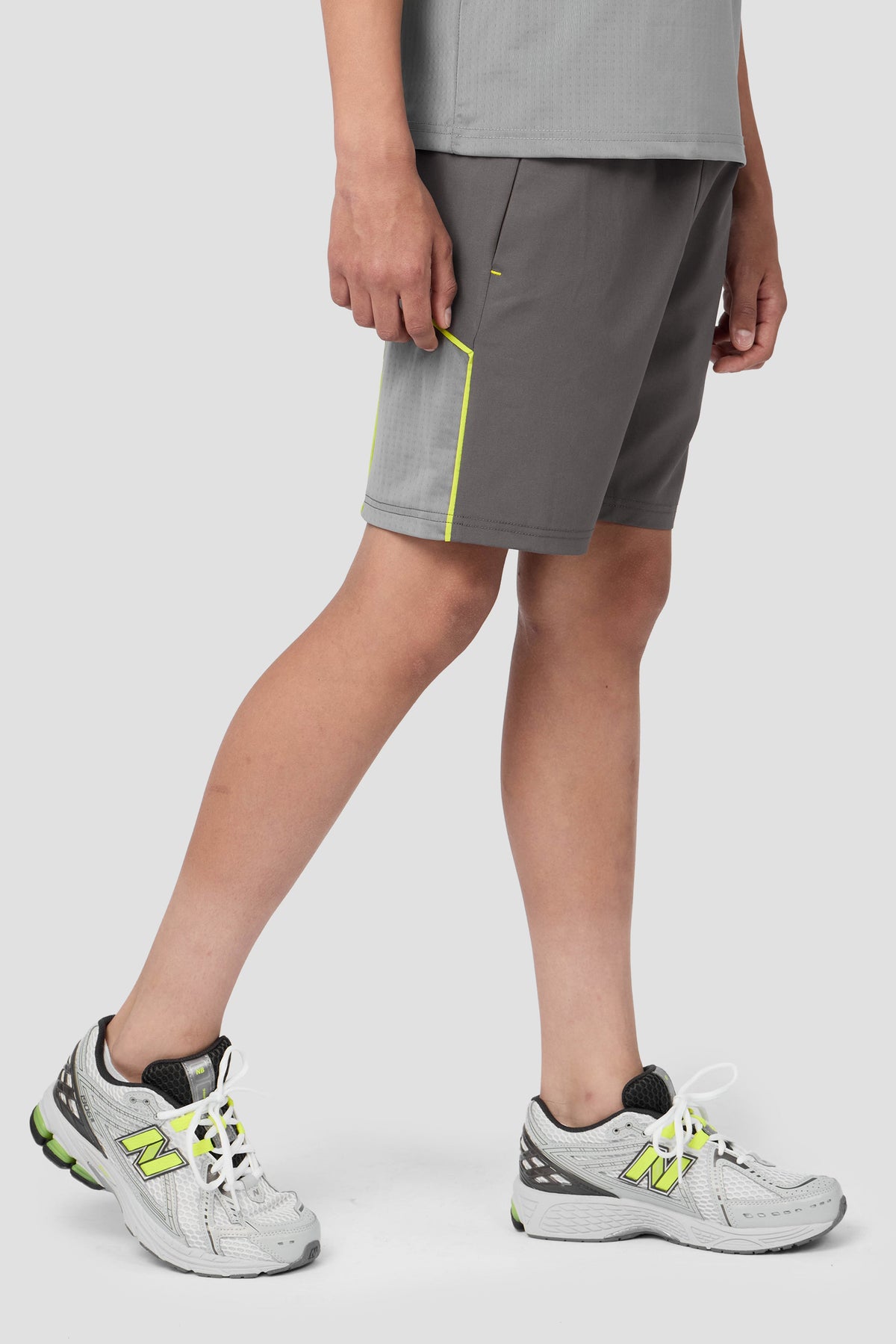 Montirex Junior Chroma Short - Cement Grey Platinum Grey Electric Lime