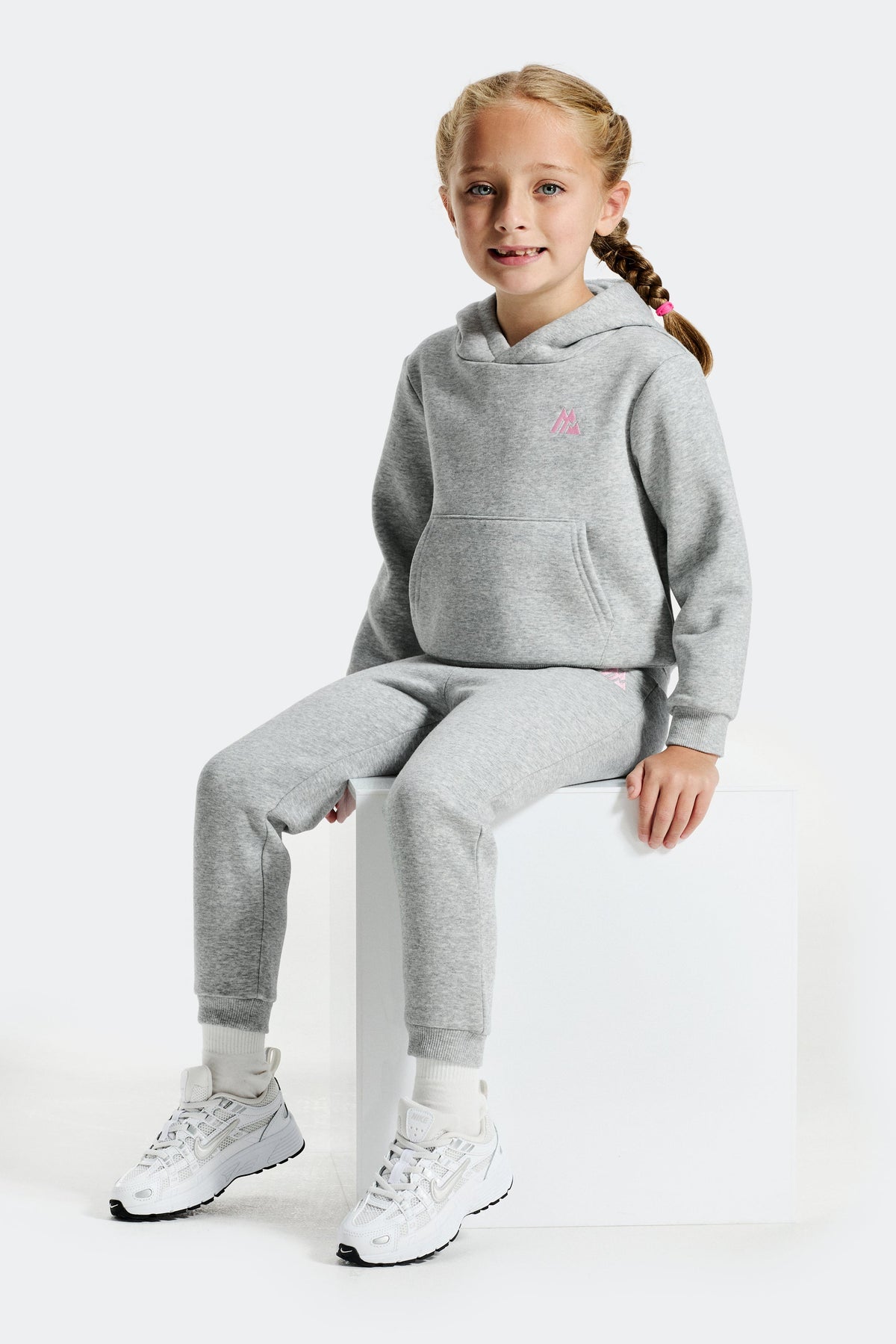 Montirex Infant Girls' Joy Hood/Jogger Set - Grey Marl Candy Floss