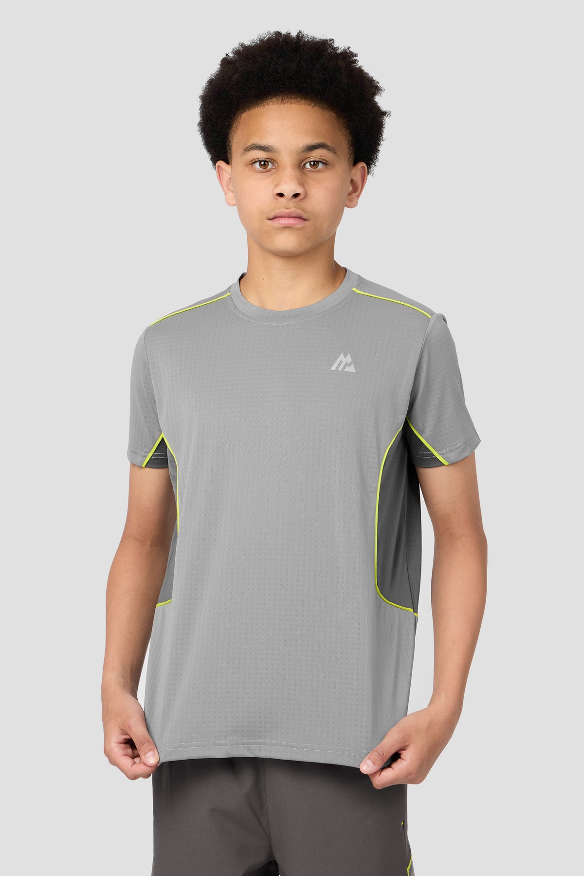 Montirex Junior Chroma T-Shirt - Platinum Grey Cement Grey Electric Lime