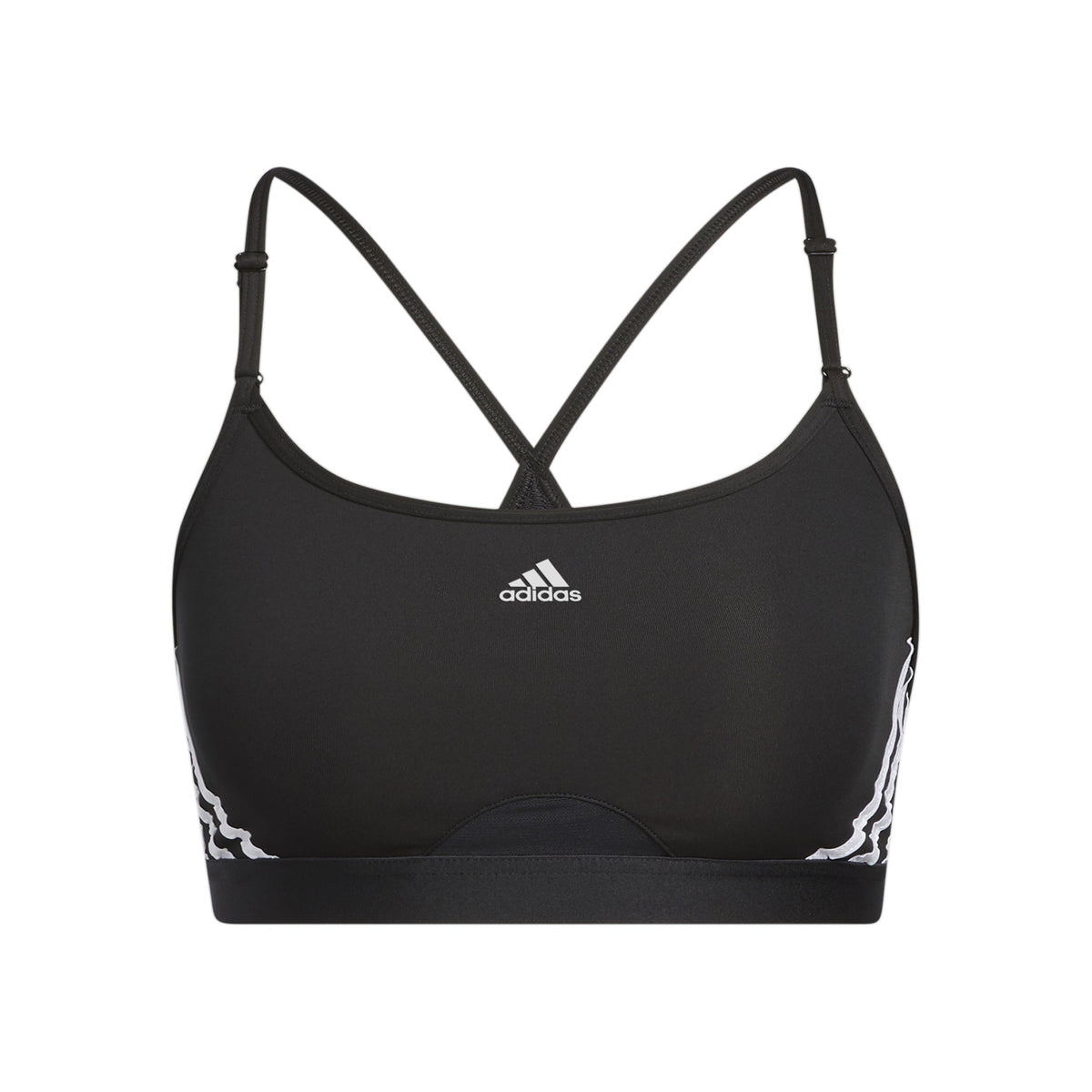 adidas Aeroreact Low-Support 3Stripes Women's Sports Bra - Black