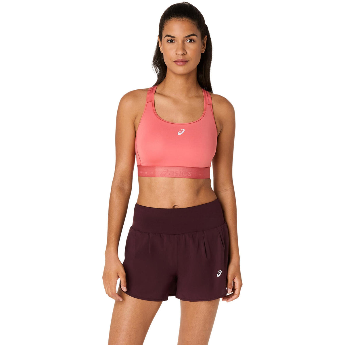 ASICS Road Compression Women's Sports Bra - Coral