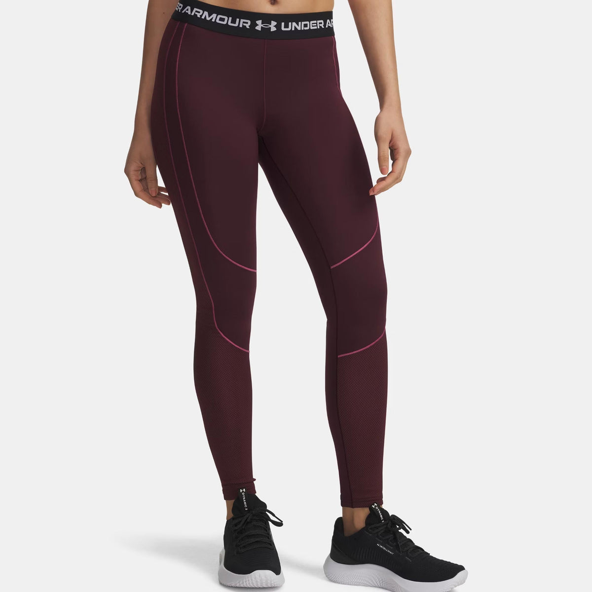 Under Armour ColdGear Textured Women's Tights - Wine Red