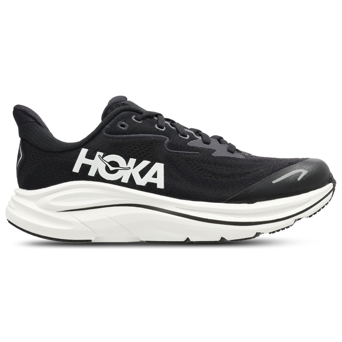HOKA Junior Clifton 10 Running Shoes - Black (1168860-BWHT)