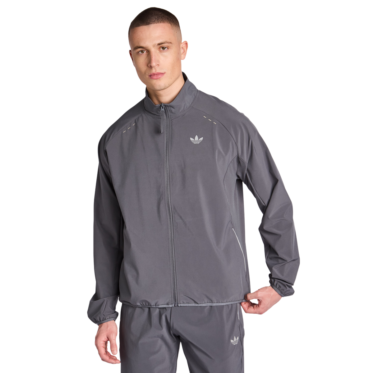 adidas Tech Trefoil Essentials FZ Men's Track Top - Grey