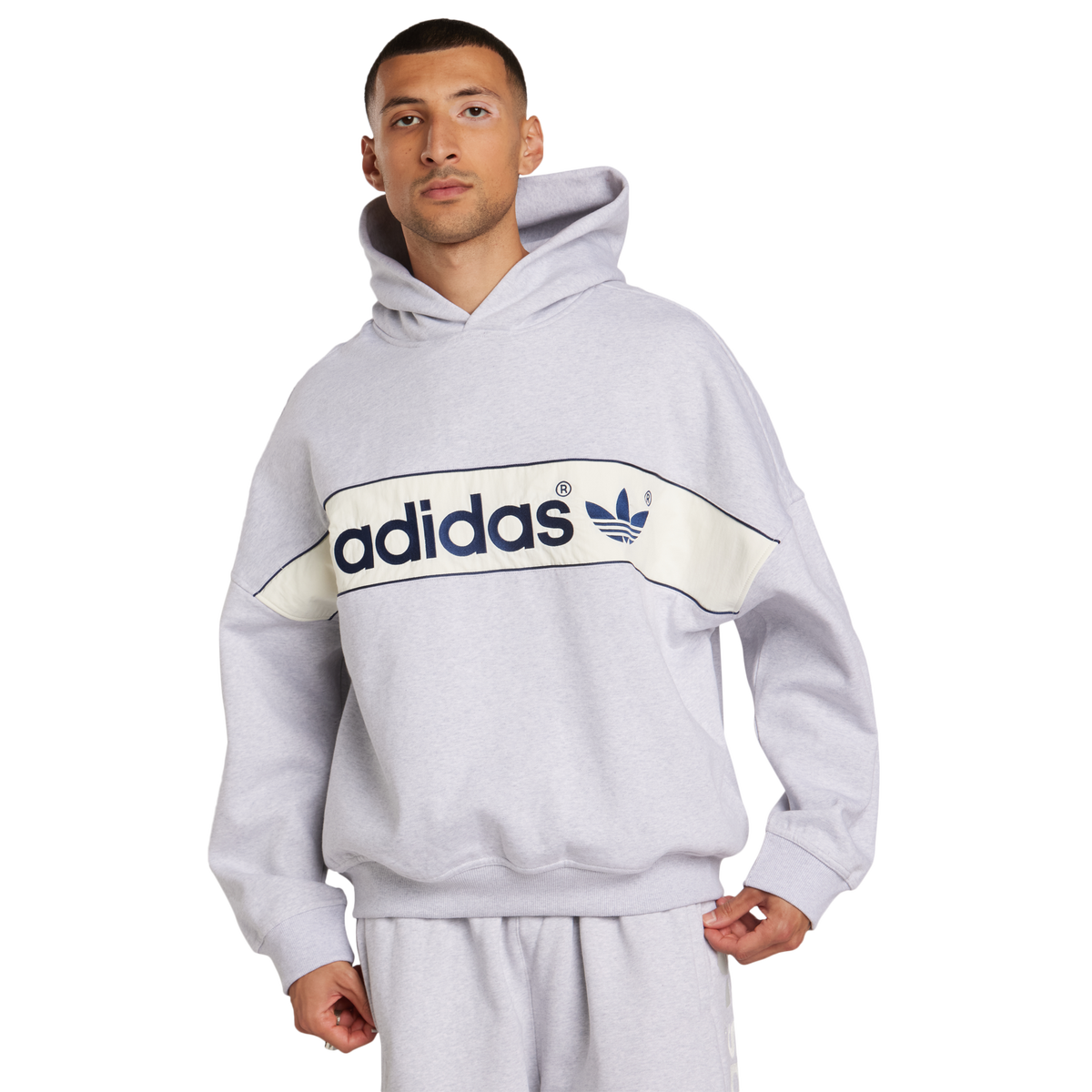 adidas Linear Signature Men's Hoodie - Grey