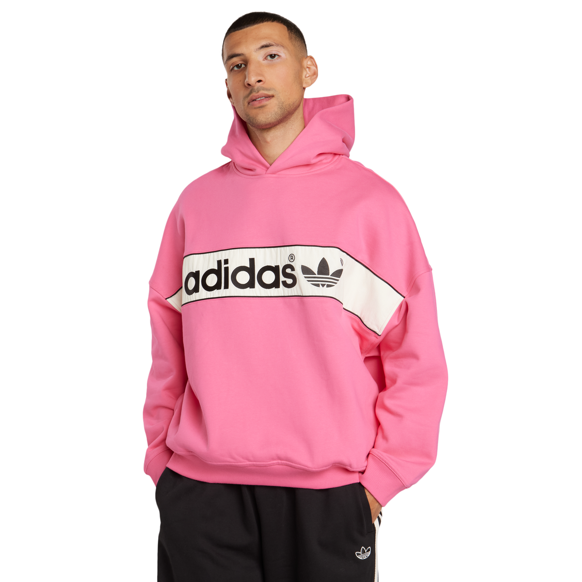 adidas Linear Signature Men's Hoodie - Pink