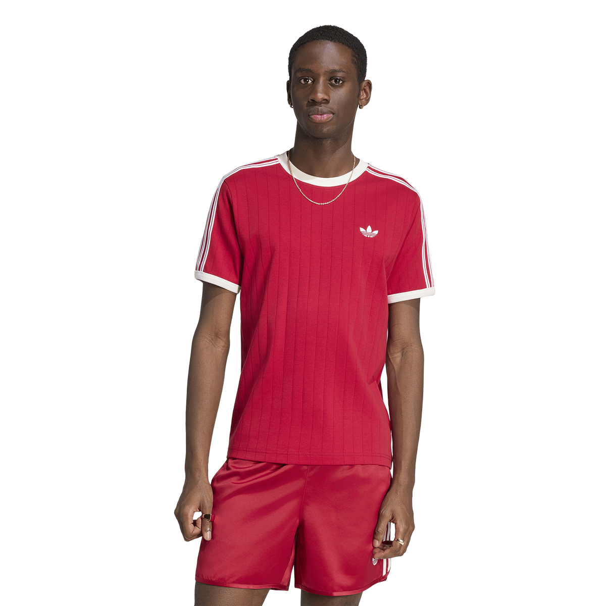 adidas Drop Needle 3-stripes Men's T-shirt - Red