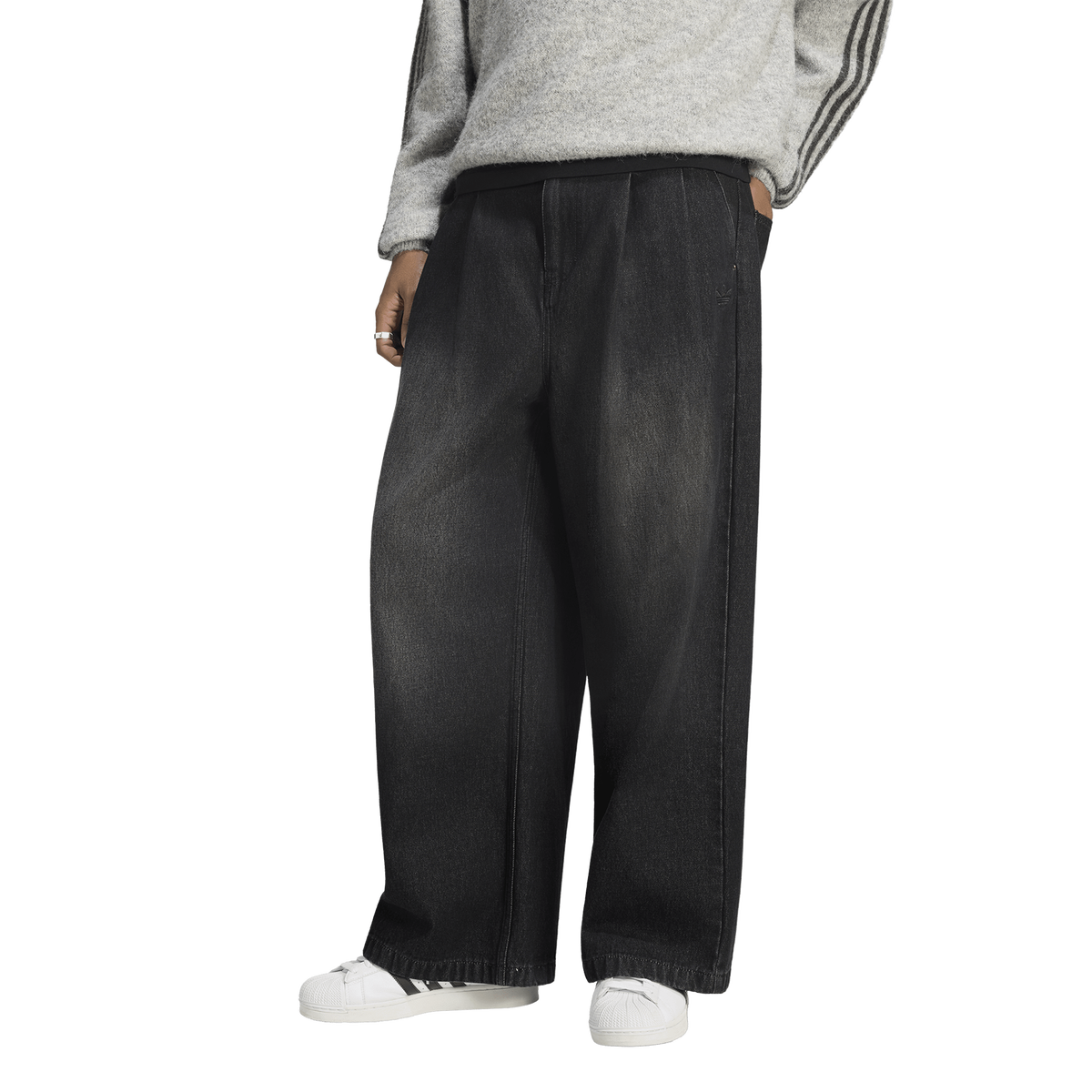 adidas Jeans Mid-rise Wide Leg Men's Trousers - Black