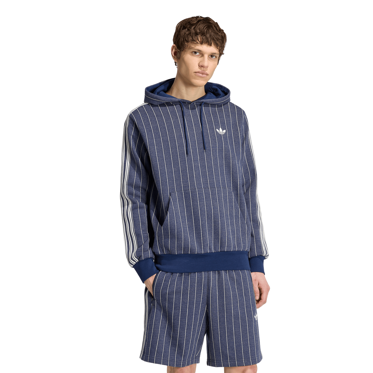 adidas Pinstripes Men's Hoodie - Blue
