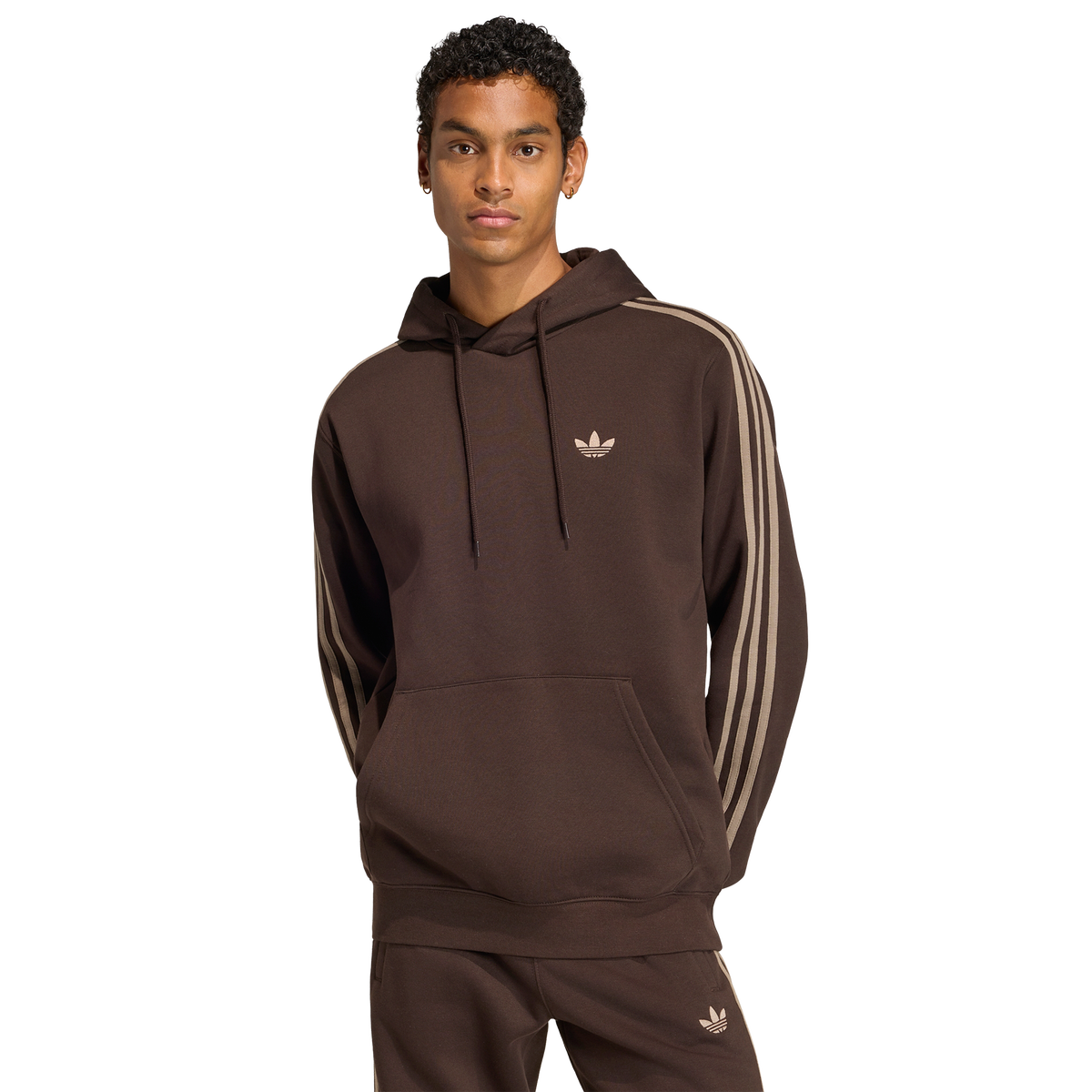 adidas 3-stripes Men's Hoodie - Brown