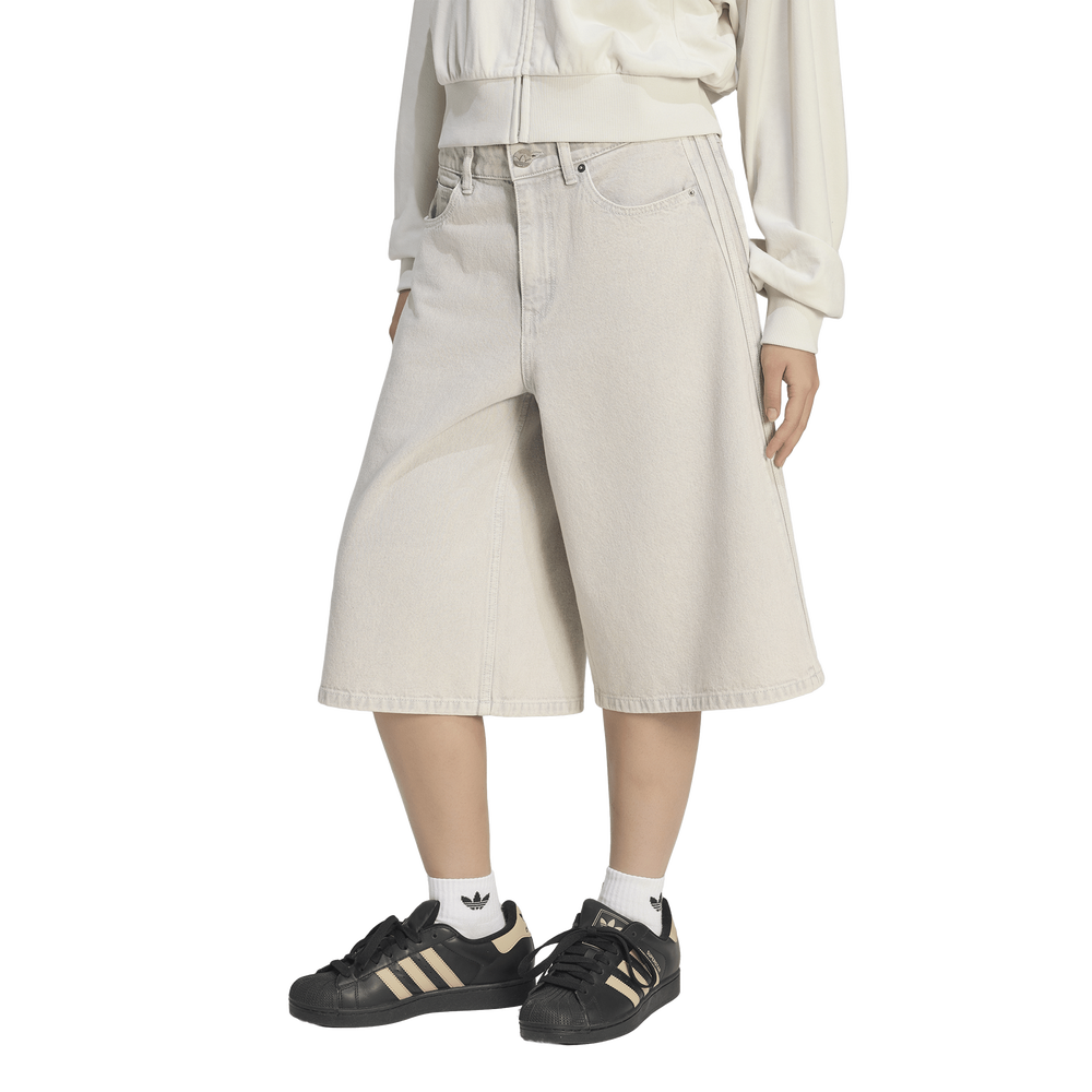adidas Mid Rise Denim Jorts Women's Shorts - Grey