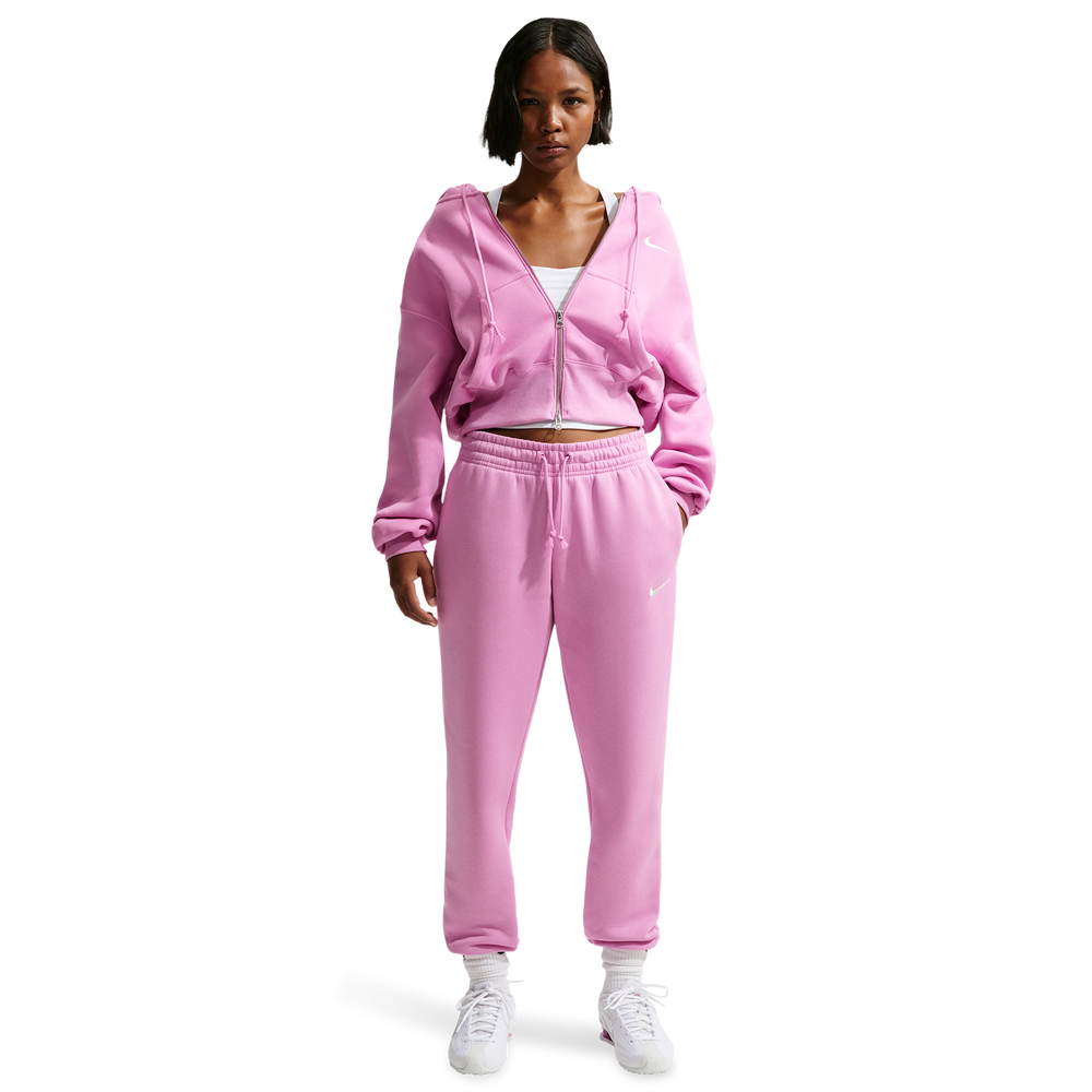 Nike Phoenix Fleece Mid Rise Women's Trousers - Pink