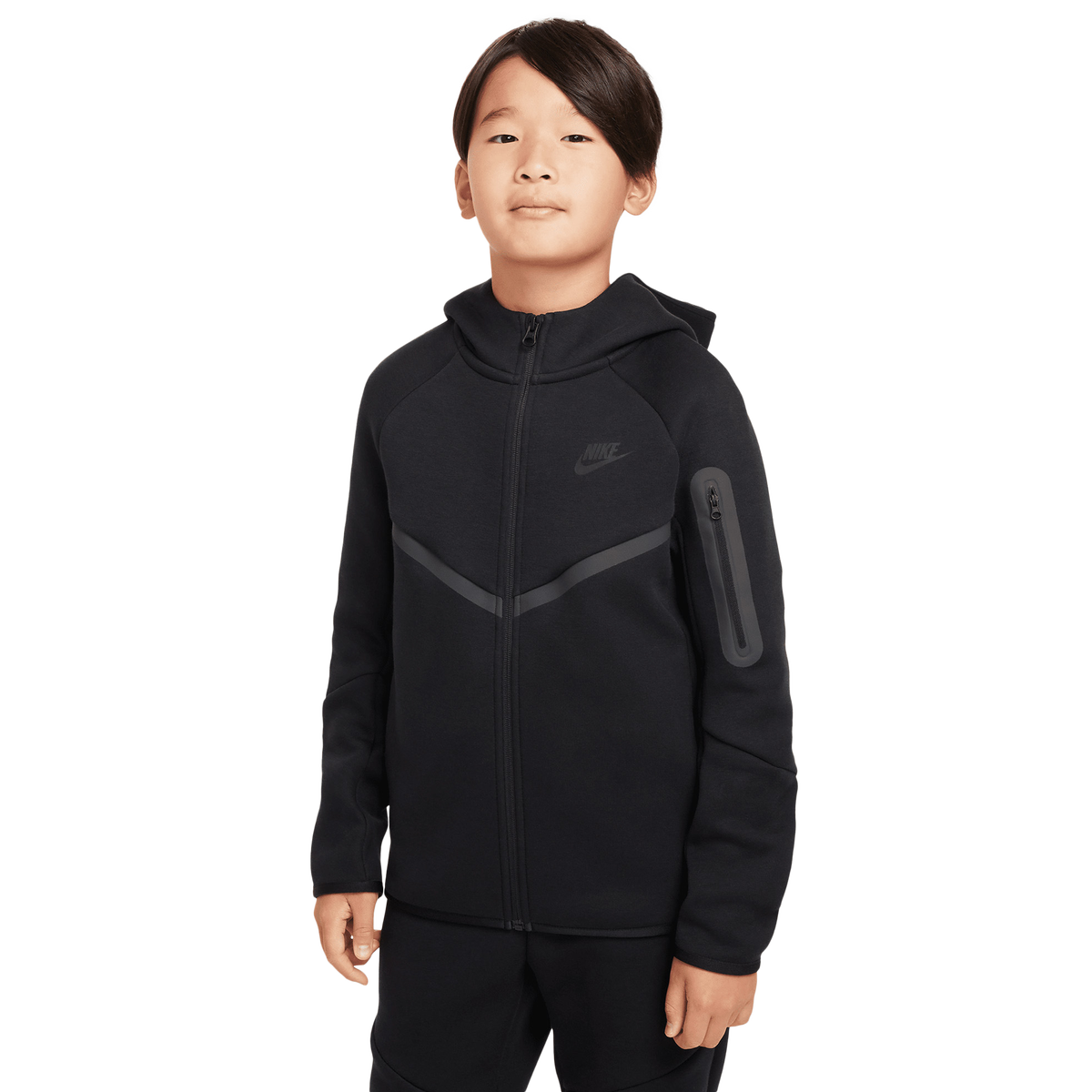 Nike Junior Tech Fleece Full Zip Hoodie - Black