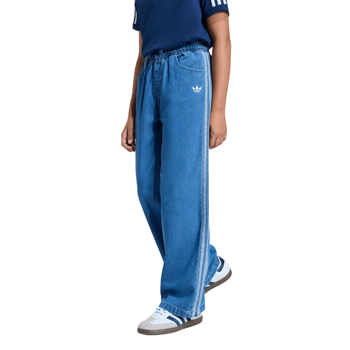 adidas Junior Firebird Denim Track Pants - Blue