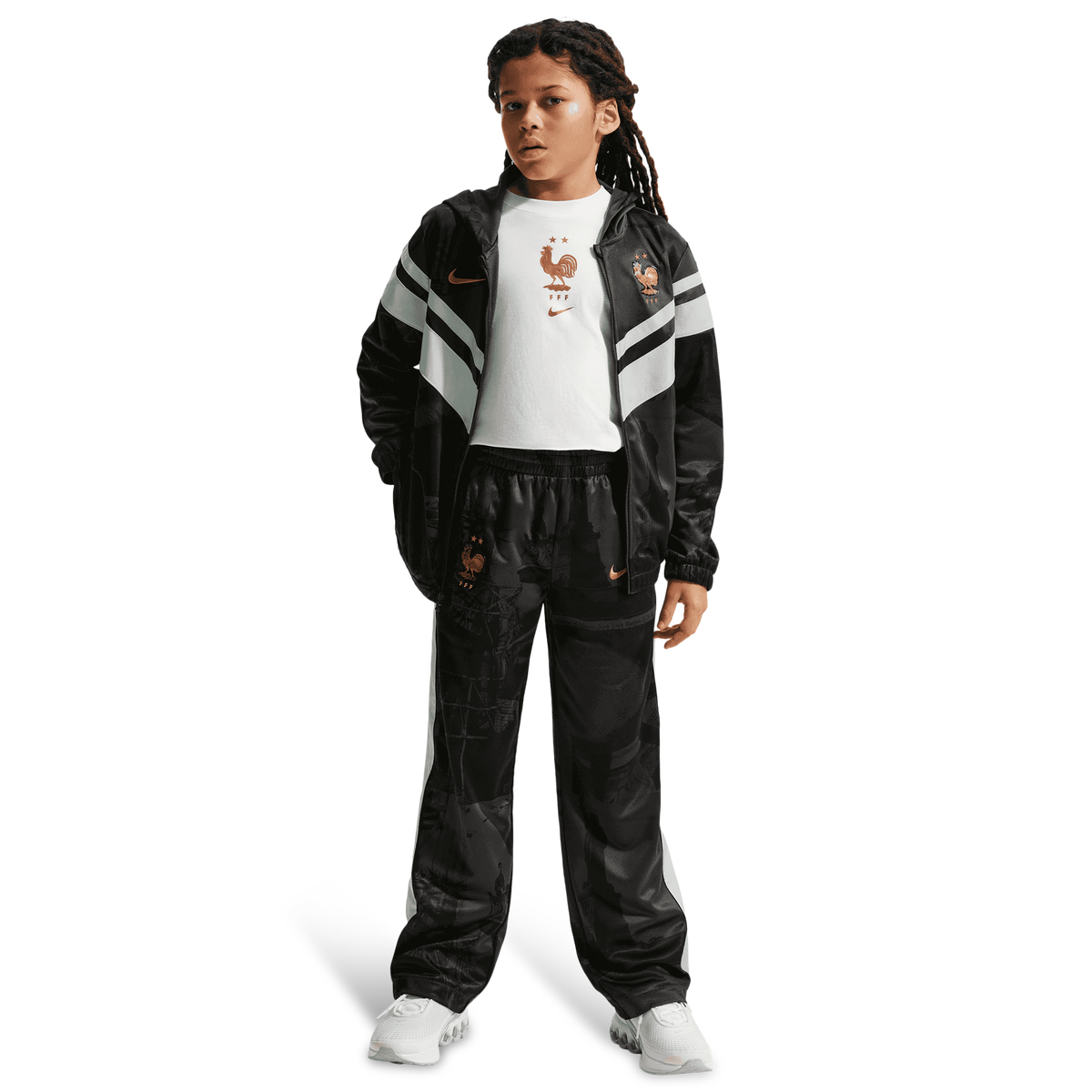 Nike Junior FFF Soccer Hooded Tracksuit - Grey