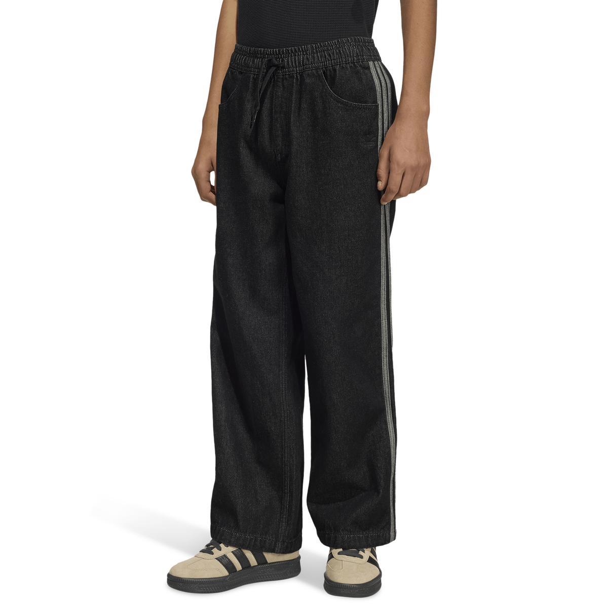 adidas Junior Firebird Denim Track Pants - Black