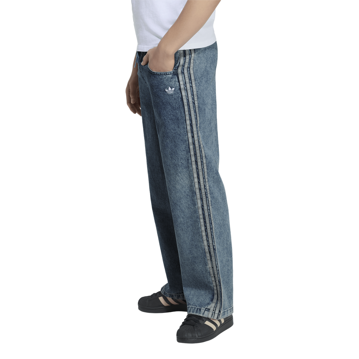adidas Junior Firebird Denim Track Pants - Blue (KR6531)