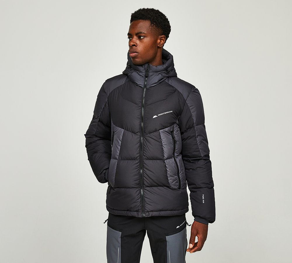 Monterrain Men's Explorer Down Puffer Jacket - Black/Reflective