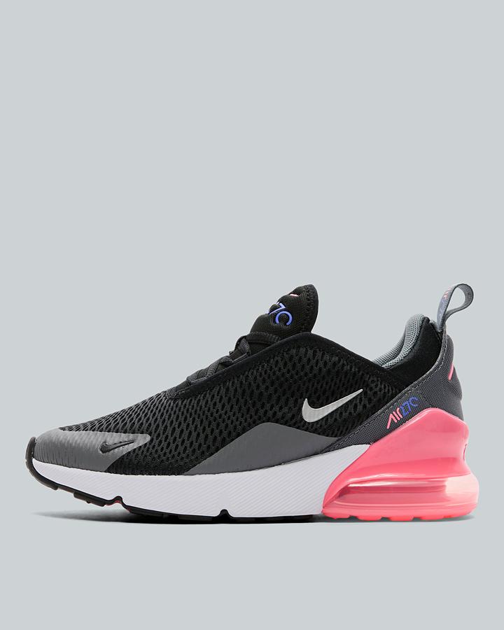Nike Infant Air Max 270 Trainers - Black Metallic Silver Smoke Grey Sunset