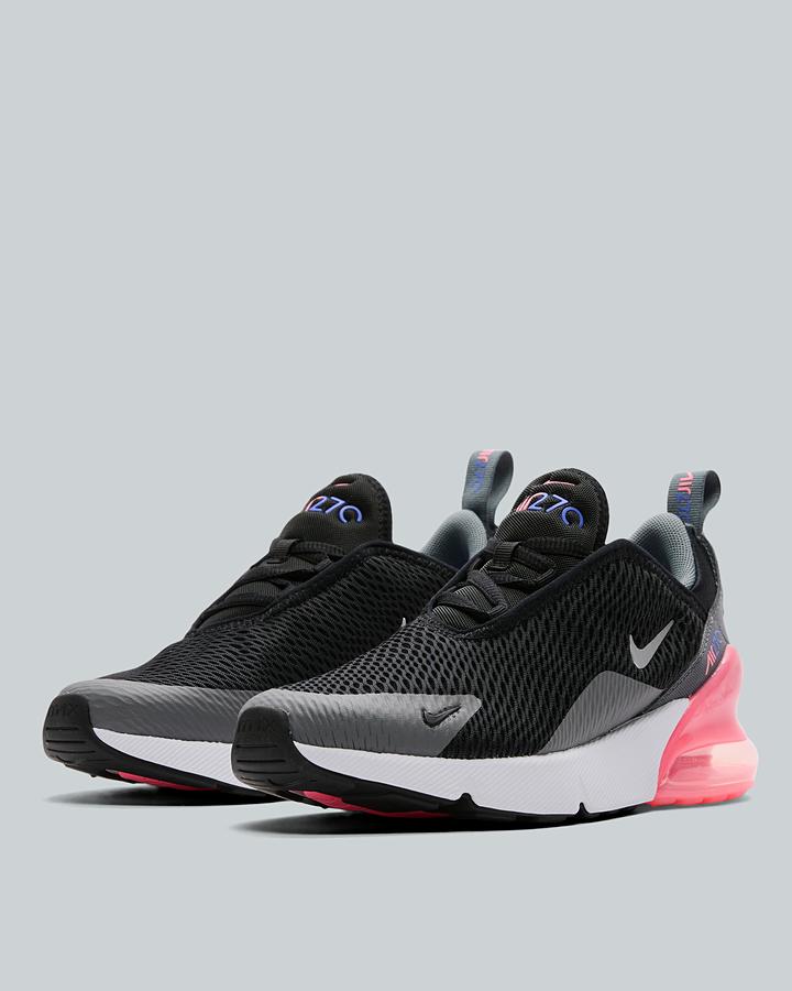 Nike Infant Air Max 270 Trainers - Black Metallic Silver Smoke Grey Sunset