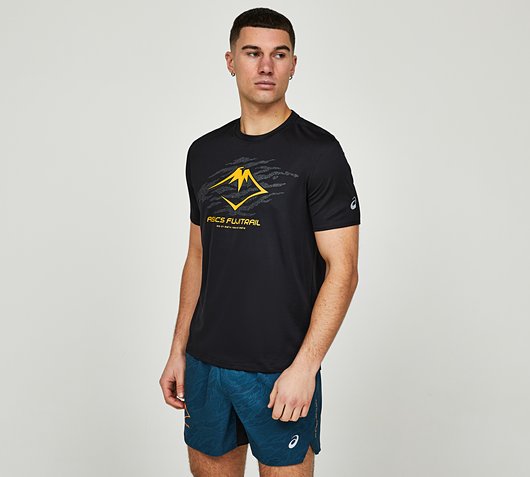 ASICS FUJITRAIL T SHIRT - BLACK/YELLOW