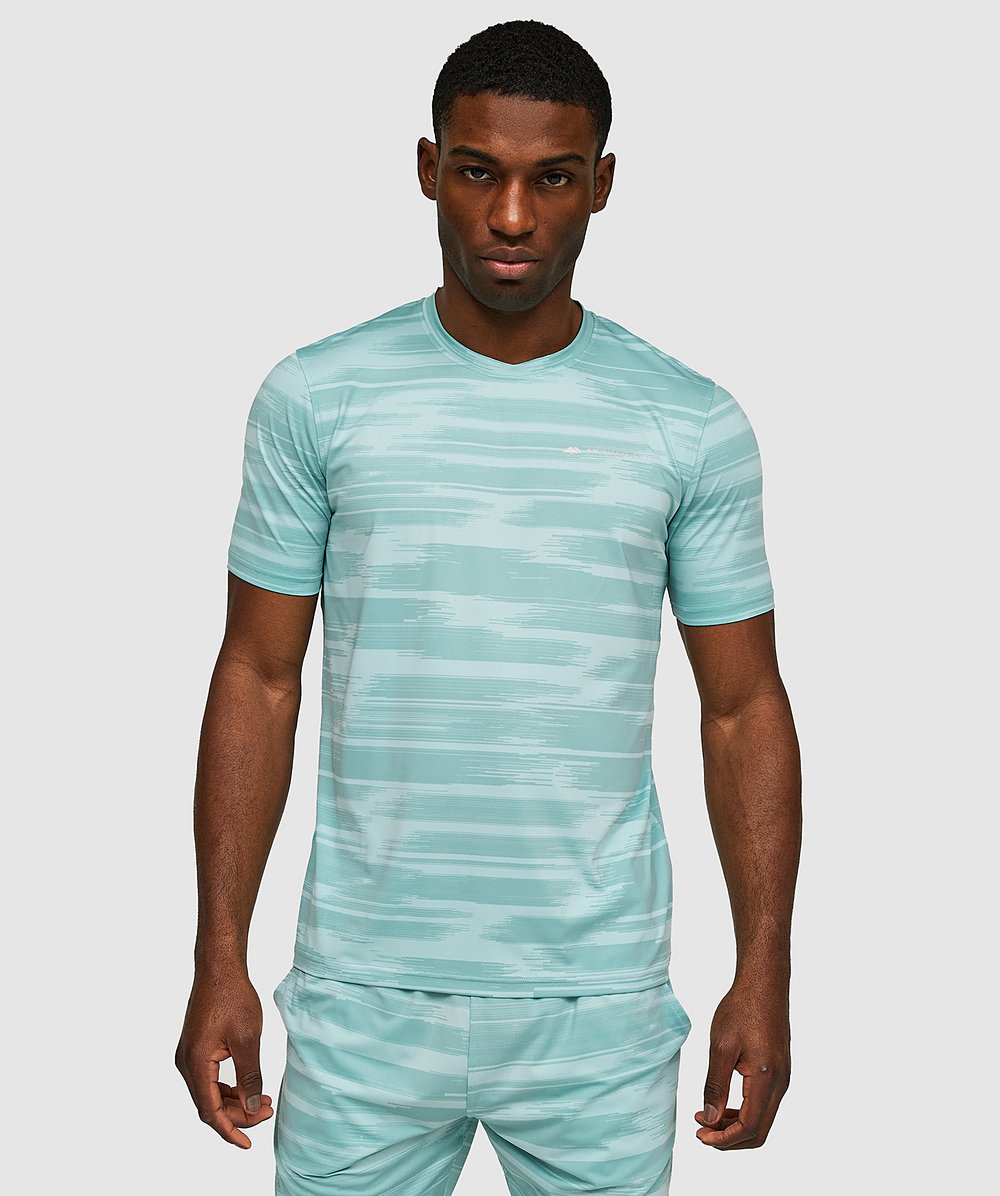 MONTERRAIN BREEZE AOP T SHIRT - PASTEL TURQUOISE