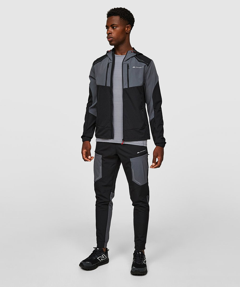 MONTERRAIN ORBIT WOVEN TRACKSUIT - JET BLACK / IRON GREY / FIREY RED