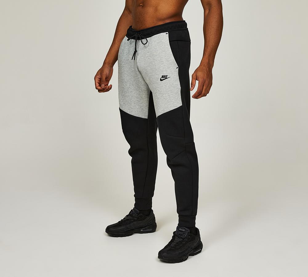 Nike Men's Tech Fleece Colour Block Jogger - Black/Dark Grey Heather