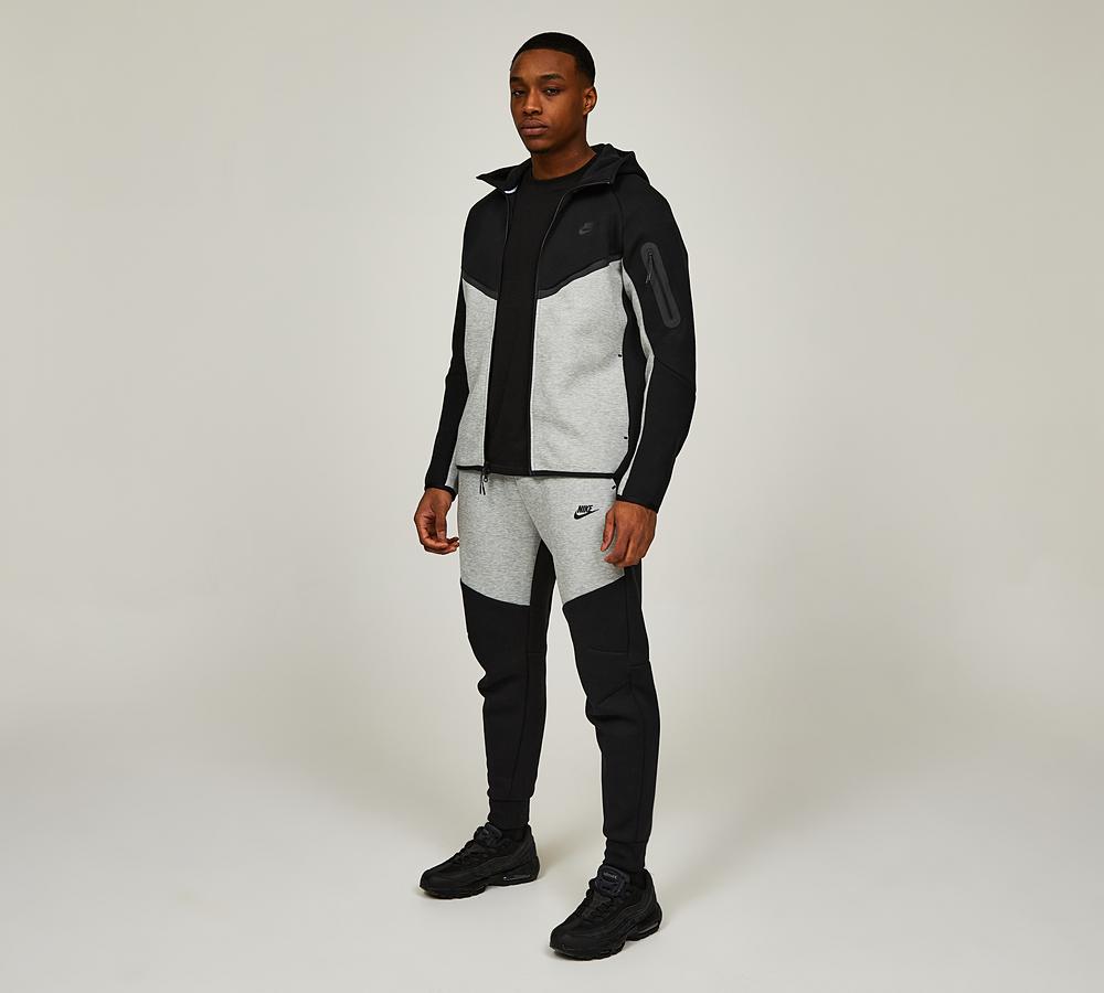 Nike Men's Tech Fleece Colour Block Jogger - Black/Dark Grey Heather