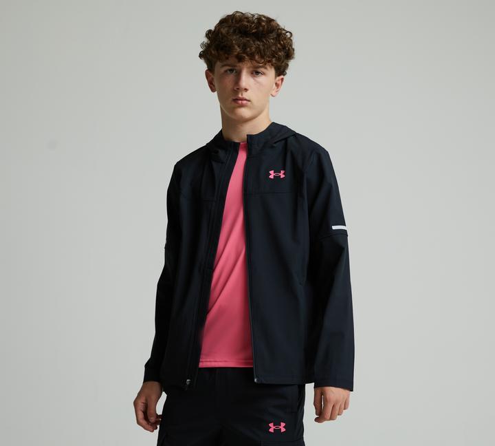 Under Armour Junior Tech Utility Woven Hoodie - Black Super Pink