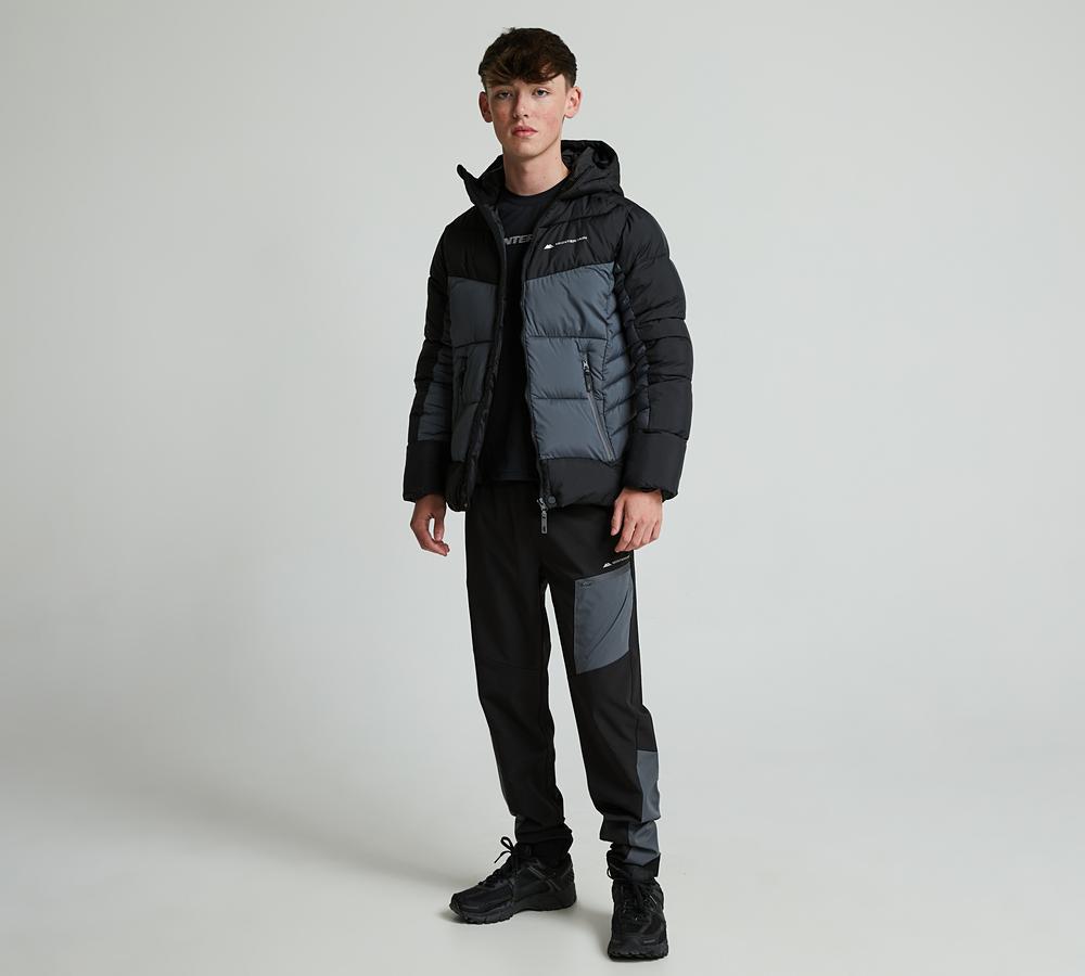 Monterrain Junior Apex 3.0 Puffer Jacket - Jet Black Iron Gate