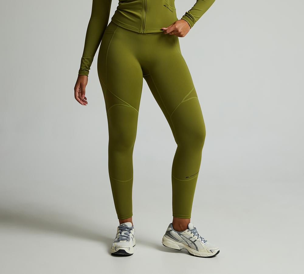 Monterrain Women's Altitude 3.0 Rib Legging - Green