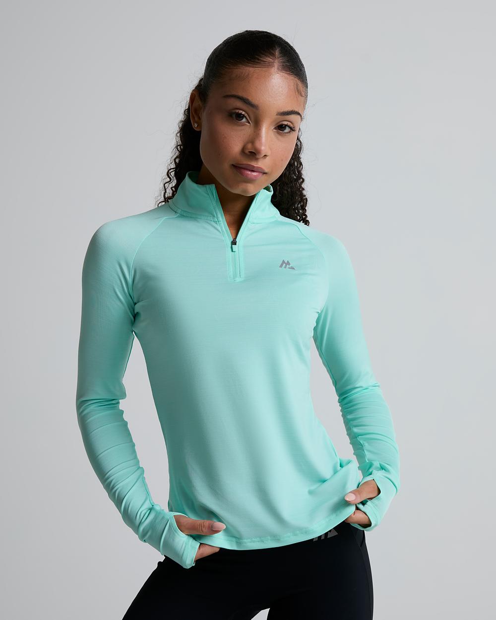 Montirex Women's Breathe Quarter Zip T-Shirt - Eucalyptus
