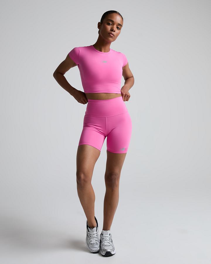 New Balance Women's Harmony Fitted T-Shirt - Pink Satin
